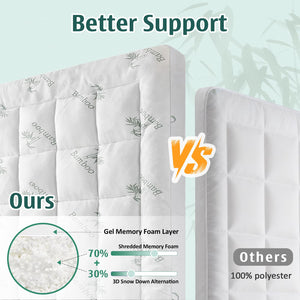 Cooling Memory Foam Mattress Topper with Bamboo Cover