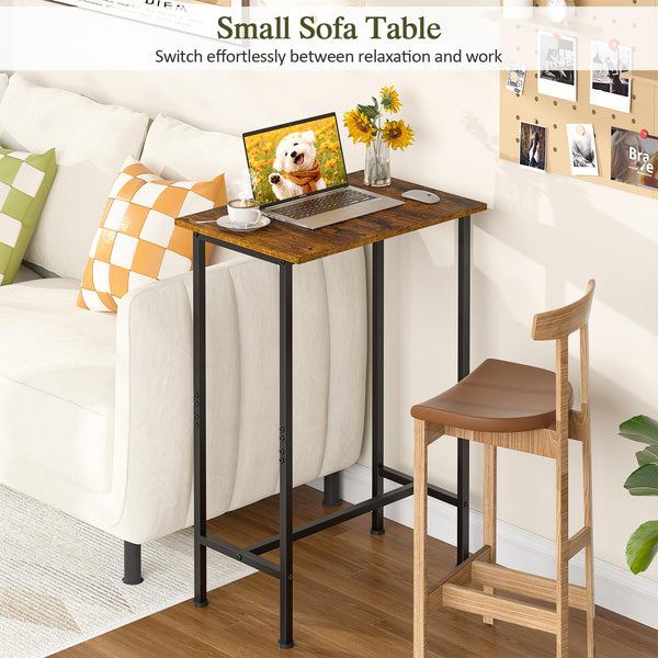 Compact Industrial Bar Height Table for Narrow Spaces