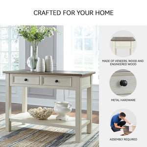 Farmhouse Sofa Table with Drawers