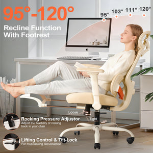 Ergonomic Office Chair with Footrest & 4D Arms