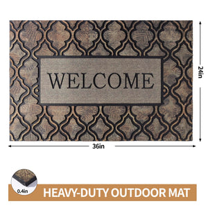Non-Slip Rubber Doormat 24x36 Inch – Indoor Outdoor Entrance Mat