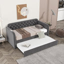 L-Shaped Upholstered Daybed with Trundle, USB Ports & LED Lighting