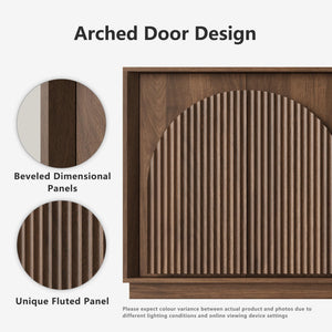 Fluted Sideboard Buffet Cabinet with Storage, 65"