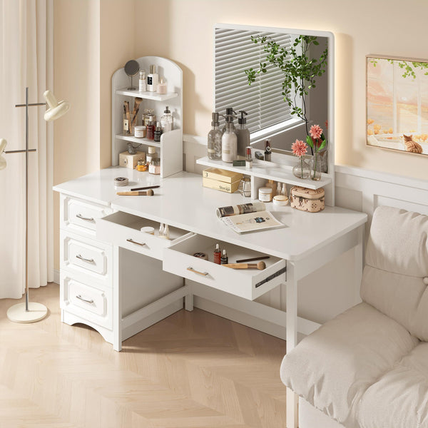 39.4" Computer Desk with Drawers – Modern Home Office Writing Table