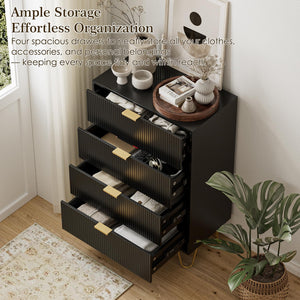 4-Drawer Dresser with Gold Metal Legs