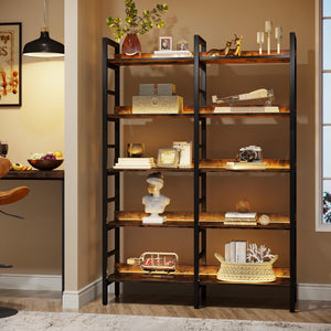 5-Tier Industrial Bookshelf