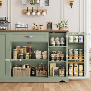 Rolling Kitchen Island Cart with Storage