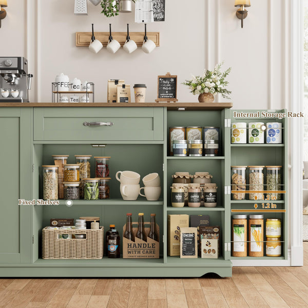 Rolling Kitchen Island Cart with Storage