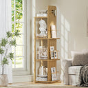 4-Tier Rotating Bookshelf with Light