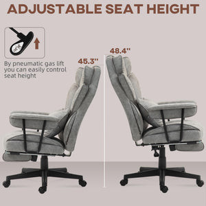 Big & Tall Ergonomic Executive Office Chair – Microfiber, Lumbar Support & Footrest