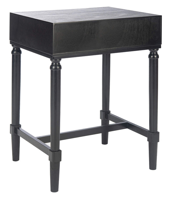 Contemporary Black Accent Table with Drawer