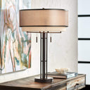 Industrial Double Shade Table Lamp 27.5" – Oil Rubbed Bronze