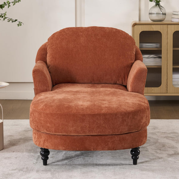 Indoor Chaise Lounge Chair — Upholstered Single Sofa for Bedroom & Living Room