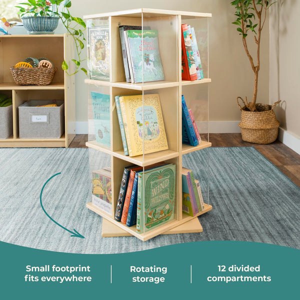 360° Rotating Kids Bookshelf