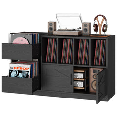 Record Player Stand with Vinyl Storage Cabinet