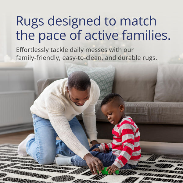 Cream & Grey Geometric Area Rug