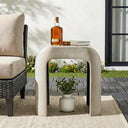 Outdoor Concrete Accent Side Table with Arch Design