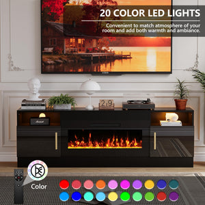 70-Inch Electric Fireplace TV Stand with LED Console