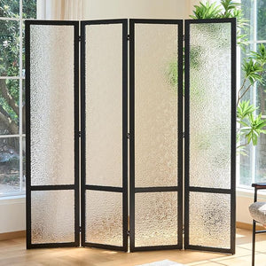 4-Panel Frosted Acrylic Room Divider