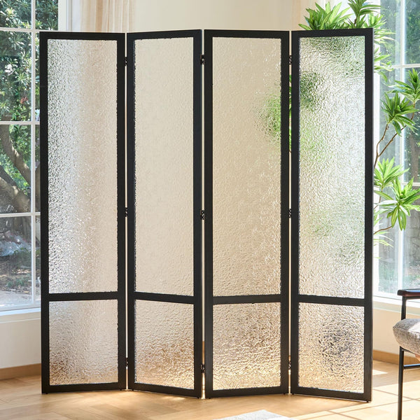 4-Panel Frosted Acrylic Room Divider