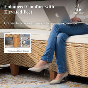Outdoor Wicker Sectional Patio Furniture Set with Coffee Table