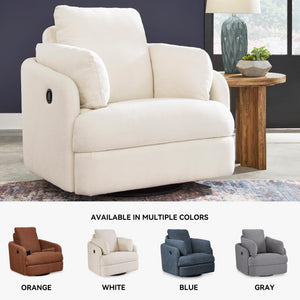 Swivel Glider Rocker Recliner with Hidden Storage – Beige