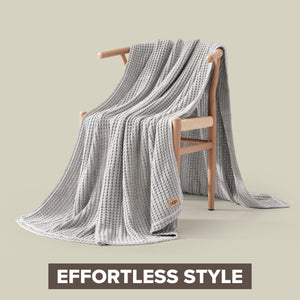 Waffle Knit Cotton Throw Blanket — 50" x 70"
