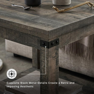 Hollum 24-Inch Square End Table with Storage Shelf