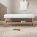 Upholstered Storage Bench with Shoe Storage