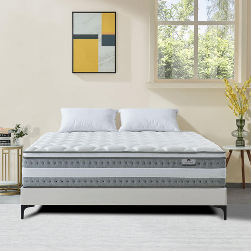 King Size Hybrid Memory Foam Pocket Spring Mattress 12 Inch