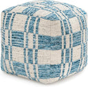 Handmade Cotton Pouf Ottoman | Square Floor Seating & Footrest