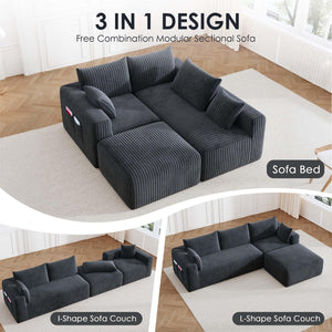 108" Modular L-Shaped Cloud Sectional Sofa