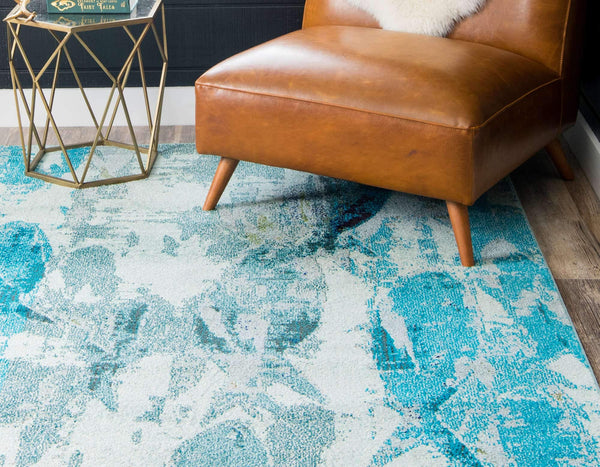 Coastal Marine Area Rug – Light Blue, Multiple Sizes
