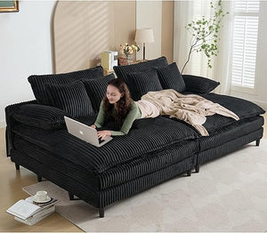 Oversized Indoor Chaise Lounge Chair with Adjustable Backrest