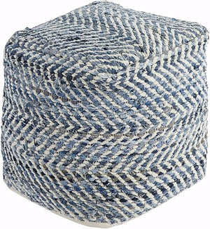 Cotton & Hemp Square Pouf Ottoman