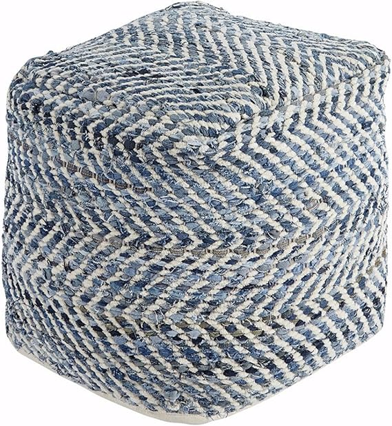 Cotton & Hemp Square Pouf Ottoman