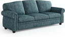 90-Inch Nailhead Trim 3-Seater Sofa with Pocket Spring Cushions