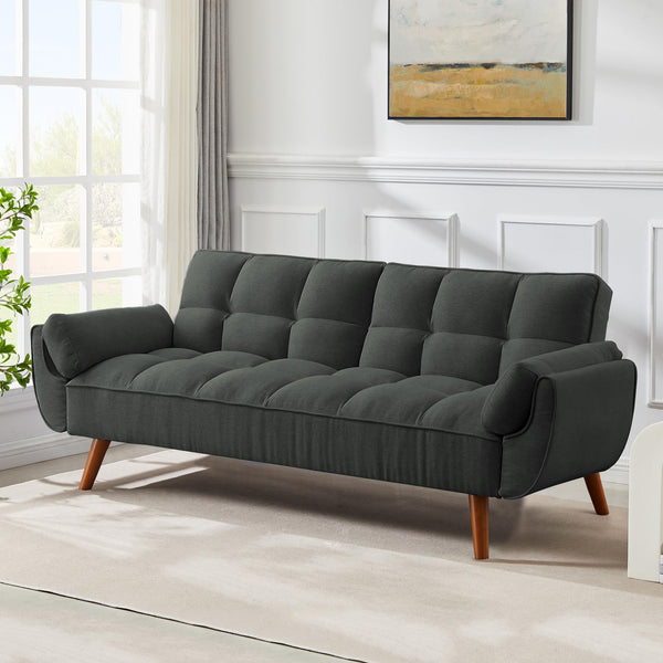 Futon Sofa Bed with Adjustable Split Backrest, Twin Size