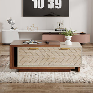 Extendable Coffee Table with Storage Drawers & Sliding Tabletop
