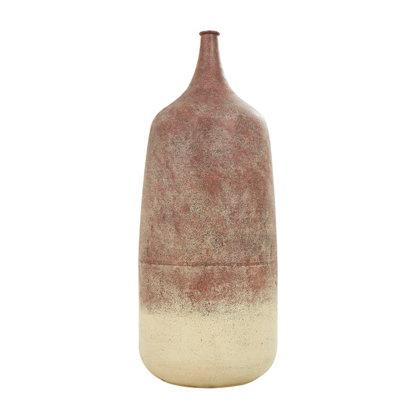 Large Round Iron Decorative Vase – Copper Ombre Farmhouse Centerpiece