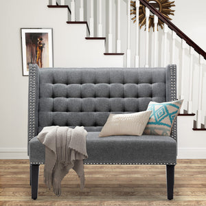 Small Tufted Loveseat Sofa with Nail Head Trim