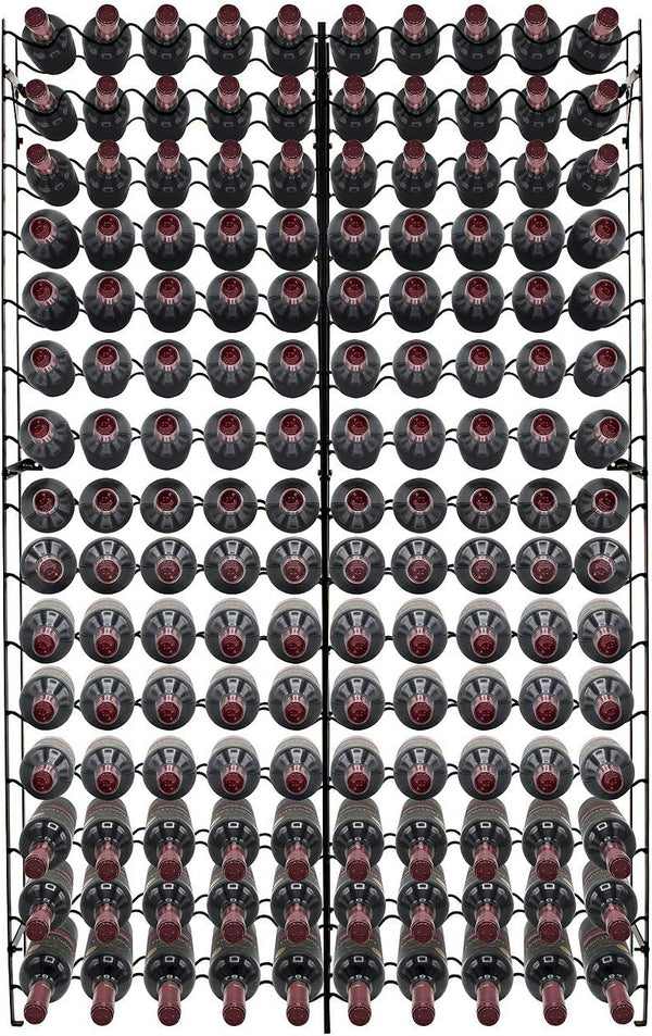 15-Tier Freestanding Metal Wine Rack – 75 or 150 Bottle Storage