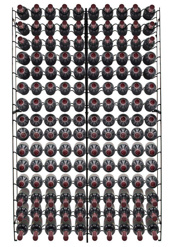 15-Tier Freestanding Metal Wine Rack – 75 or 150 Bottle Storage