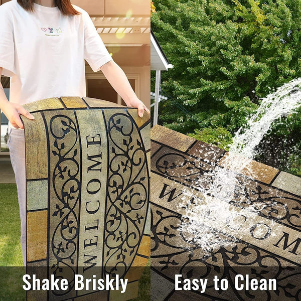 Heavy-Duty Rubber Outdoor Welcome Mat 24x36
