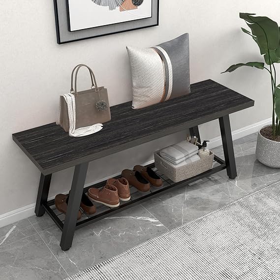 Industrial Storage Bench with Shoe Rack