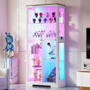5-Tier Glass Display Cabinet with RGB Lights & Lock