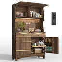 72" Kitchen Pantry Cabinet with Power Outlets & LED Light