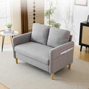 Linen Loveseat Sofa with Side Storage