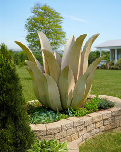 Metal Agave Plant Outdoor Decor Sculpture – 25.5" H Weather-Resistant Rustic Garden Art