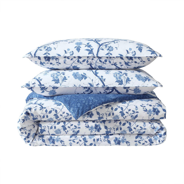 King Comforter Set – Reversible Floral Cotton Bedding with Shams & Pillows